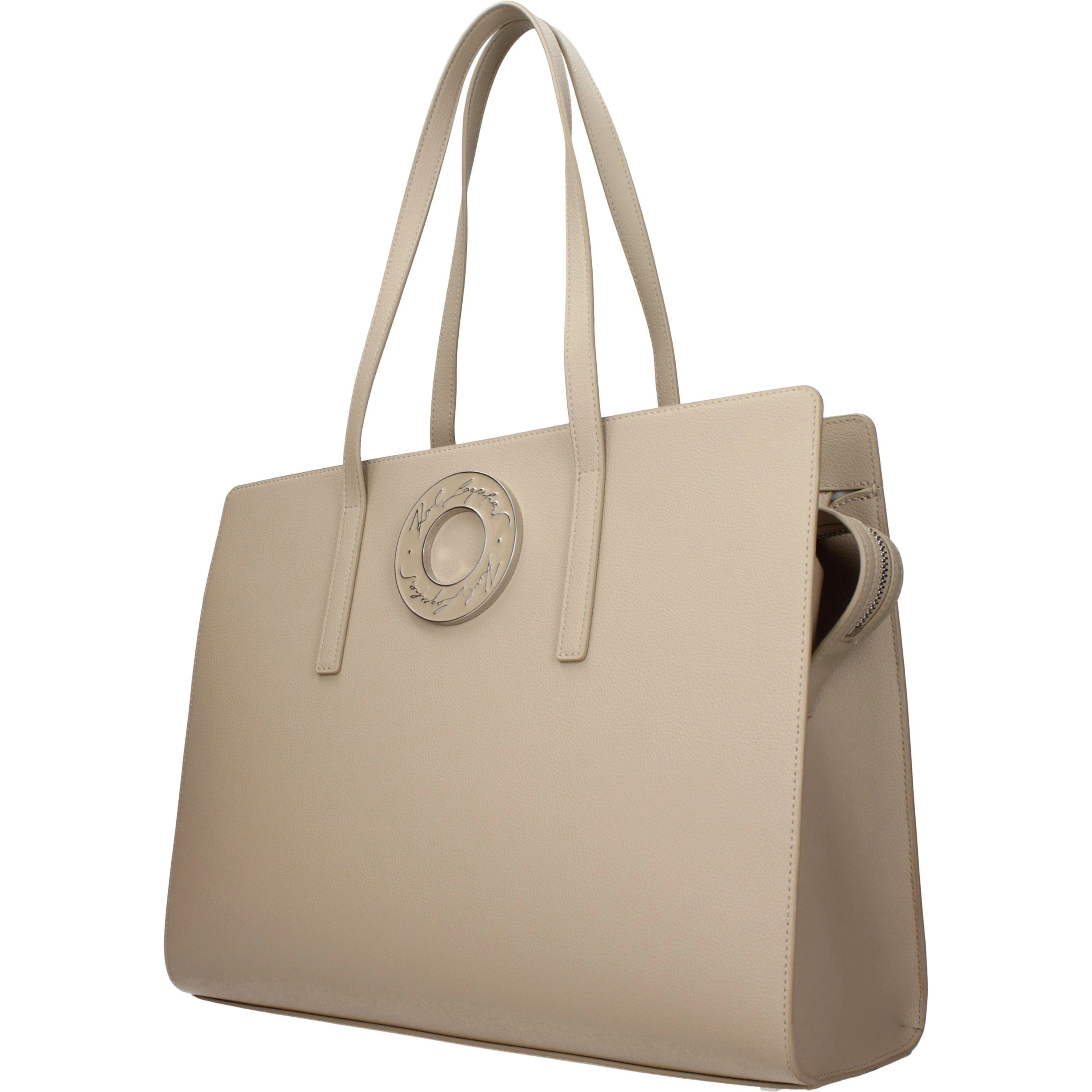 Beige Leather Shoulder Bag