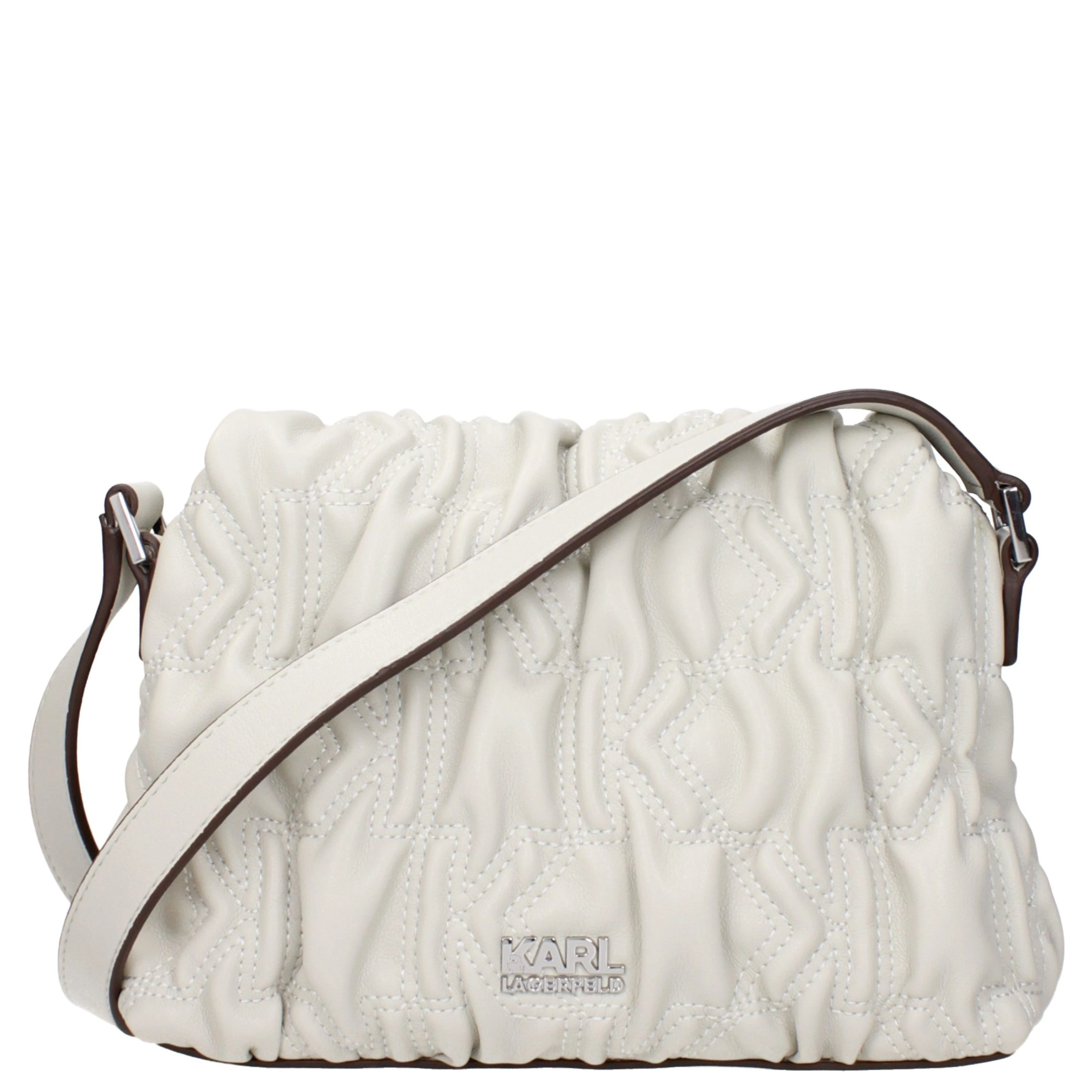 Gray Polyester Crossbody Bag