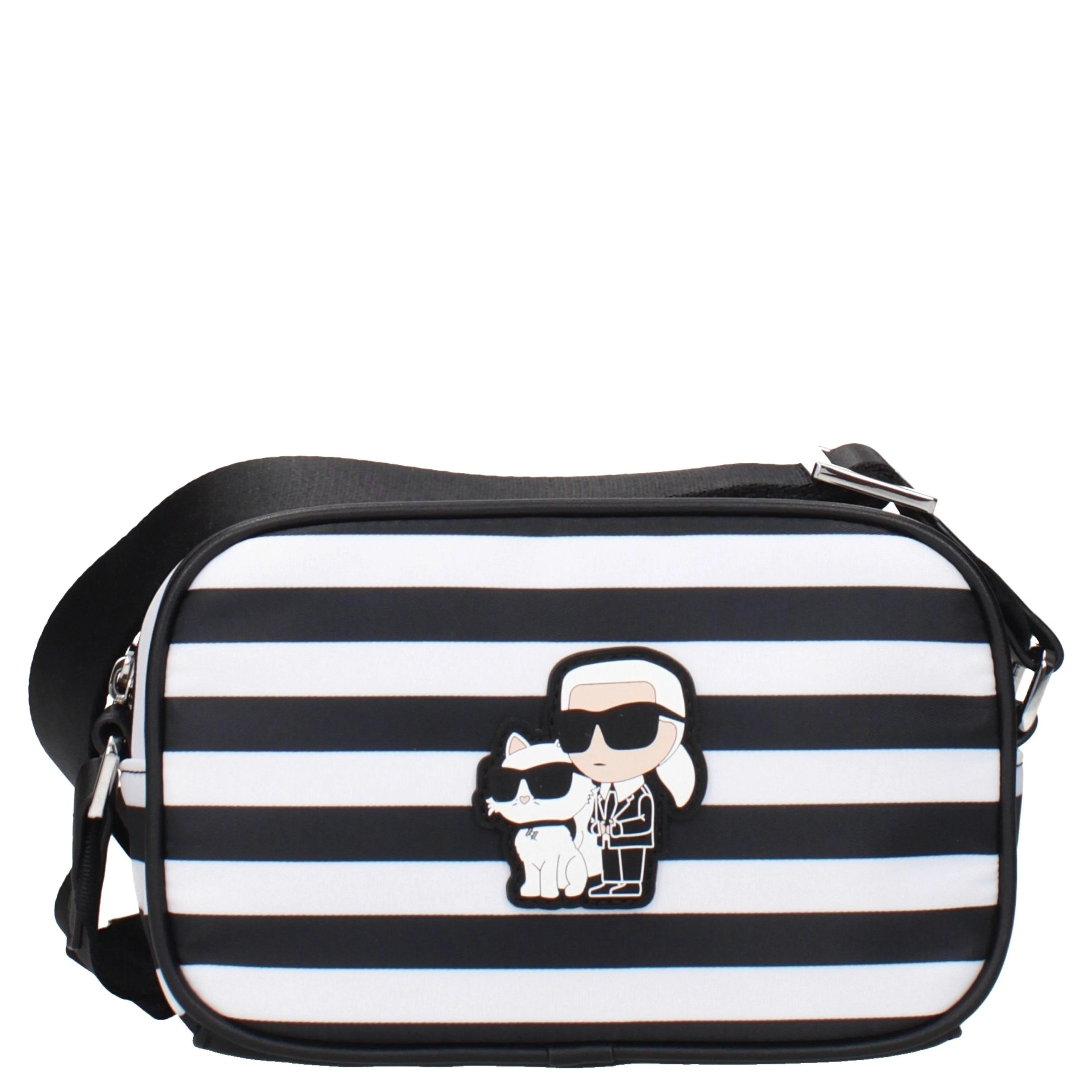 Black Fabric Crossbody Bag
