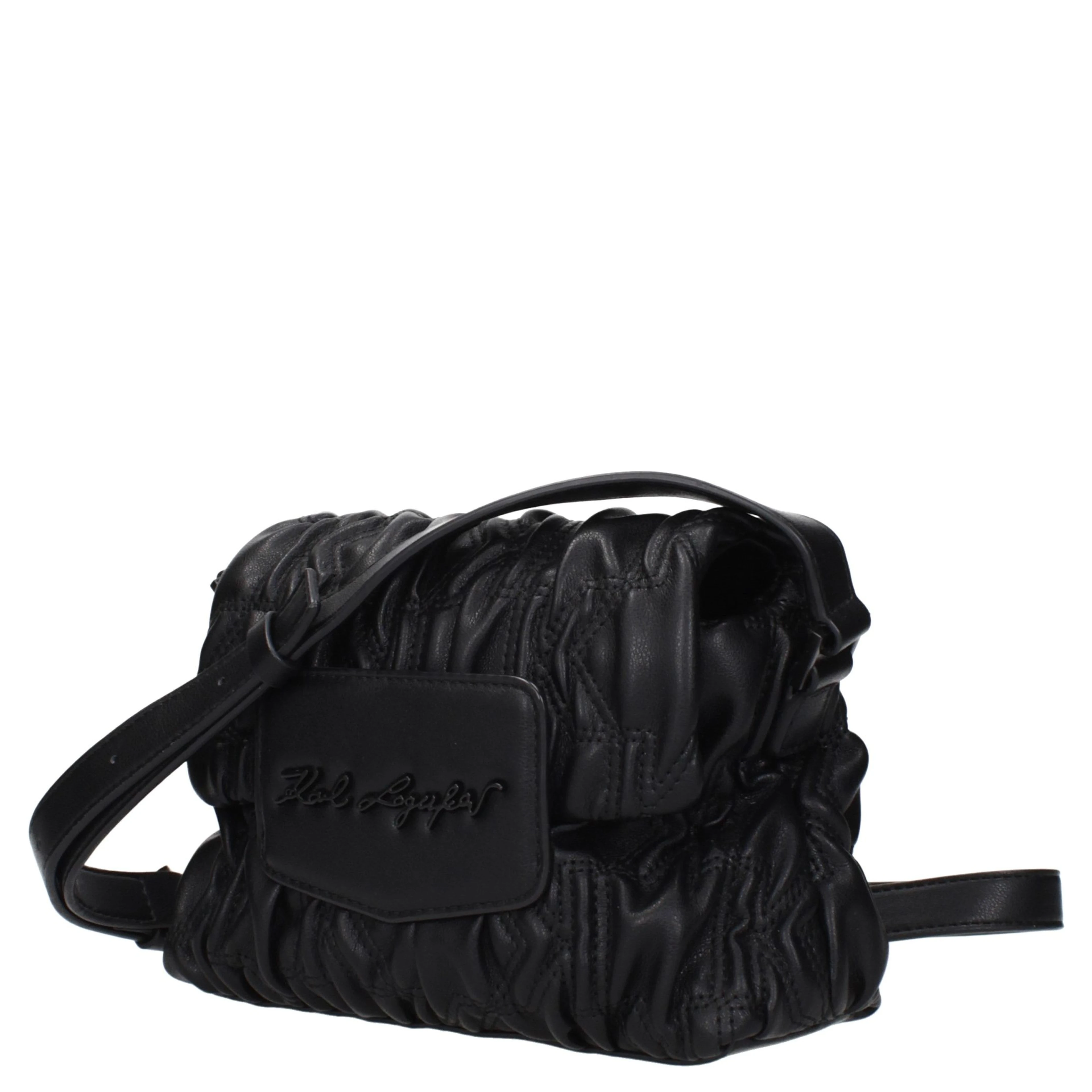 Black Polyester Crossbody Bag