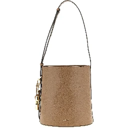Beige Calfskin Shoulder Bag