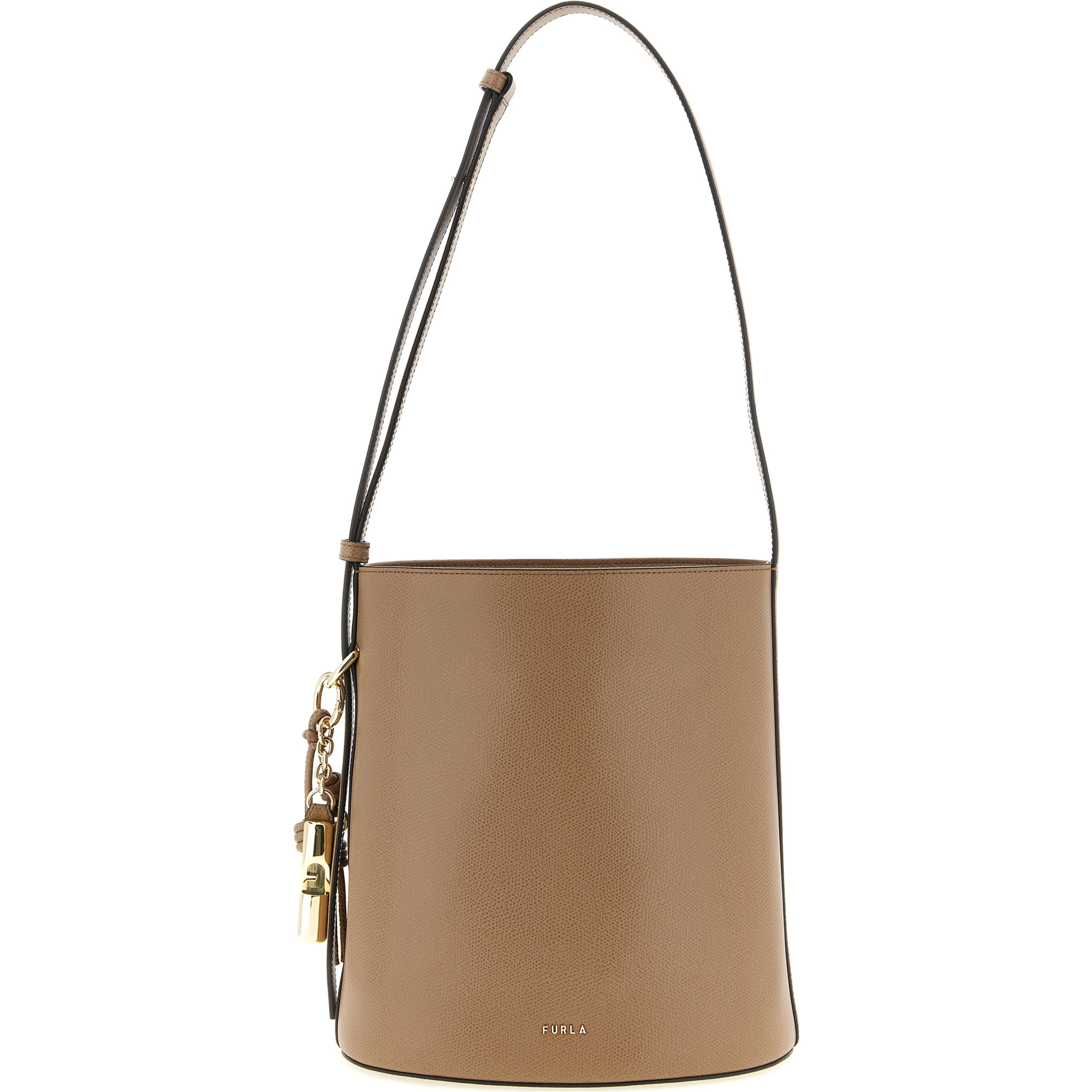 Beige Calfskin Shoulder Bag