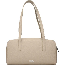 Beige Leather Shoulder Bag