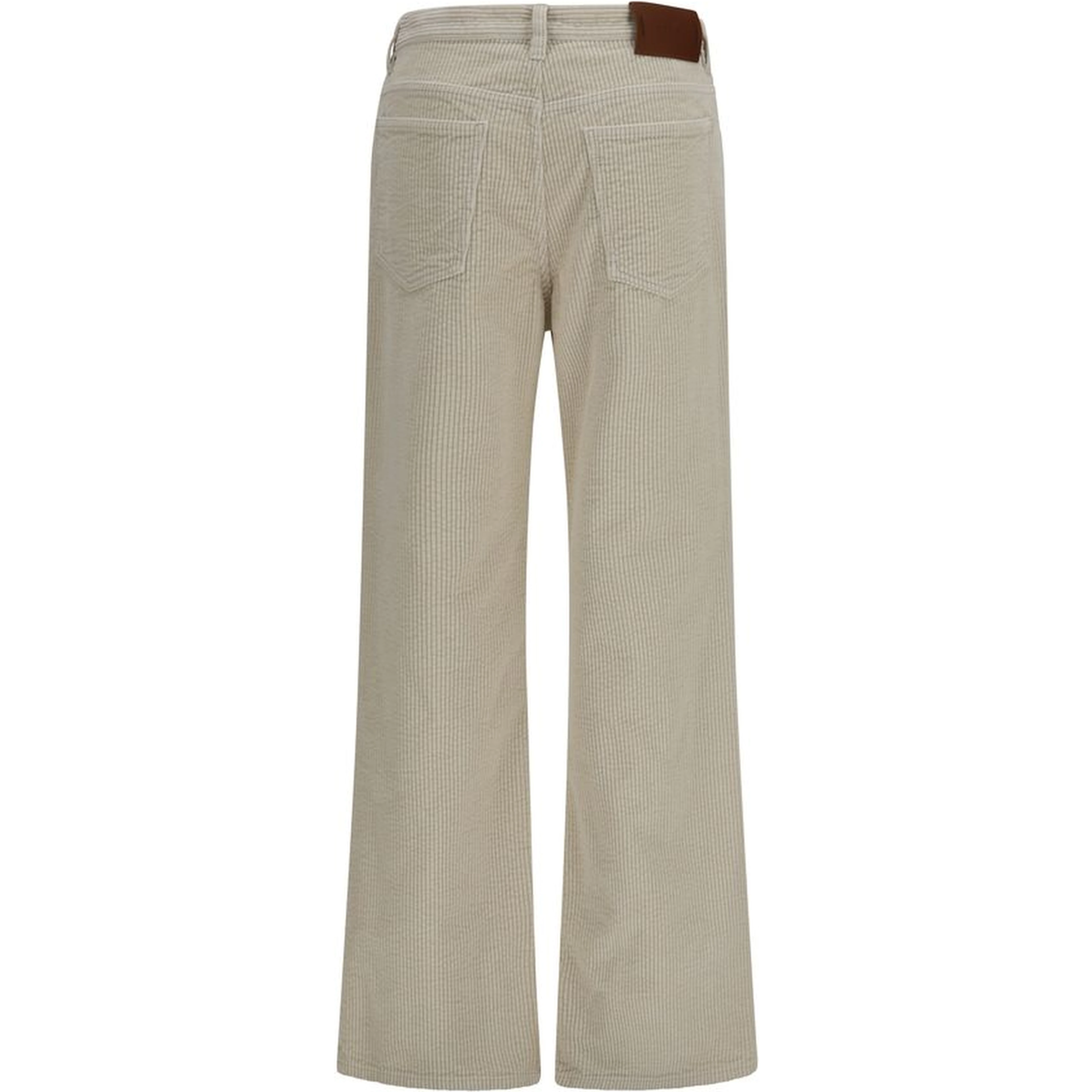 Beige Cotton Flared Pants