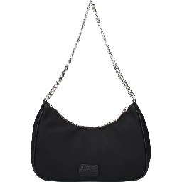 Black Fabric Shoulder Bag
