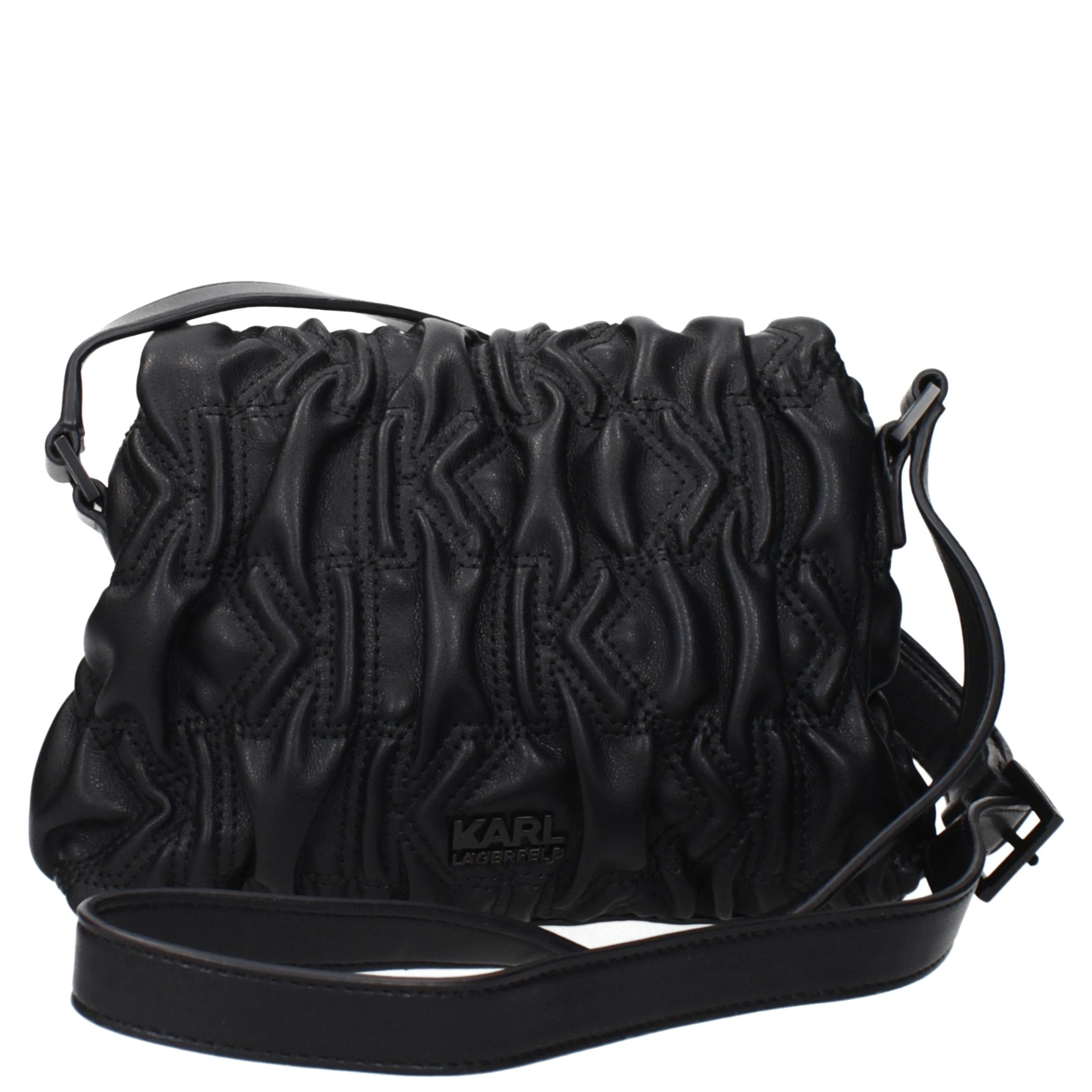 Black Polyester Crossbody Bag
