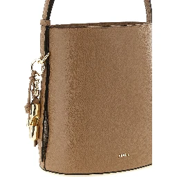 Beige Calfskin Shoulder Bag