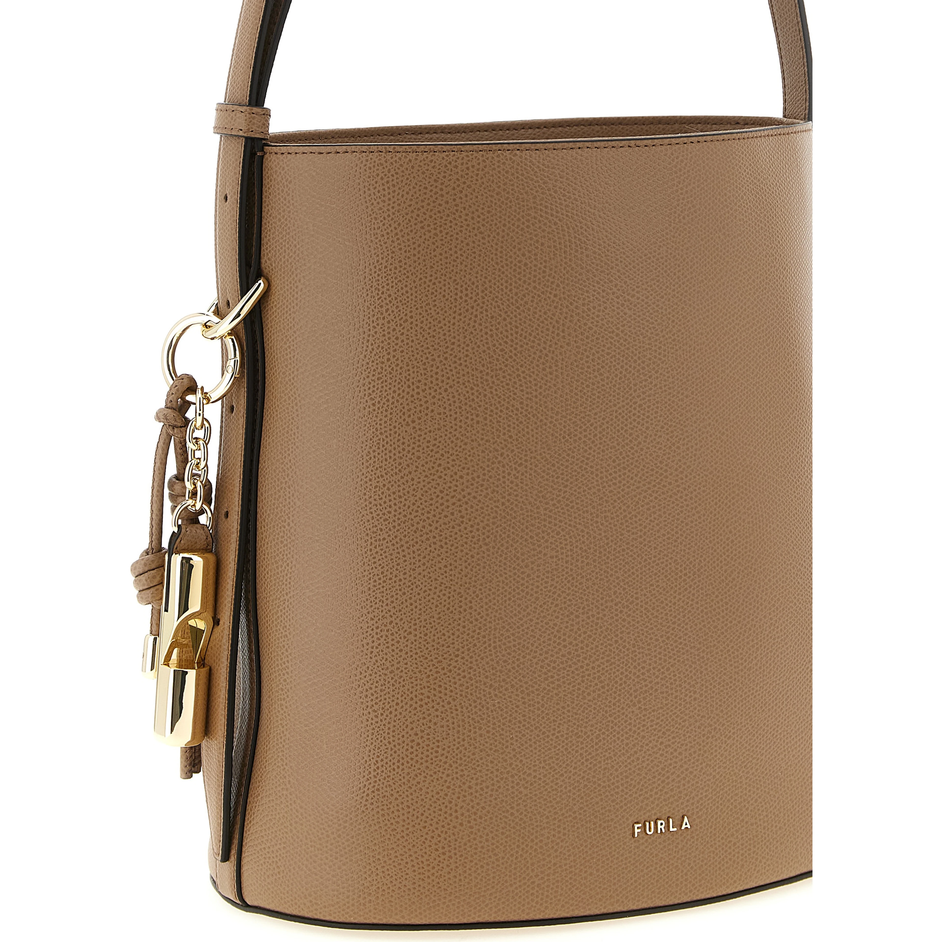 Beige Calfskin Shoulder Bag