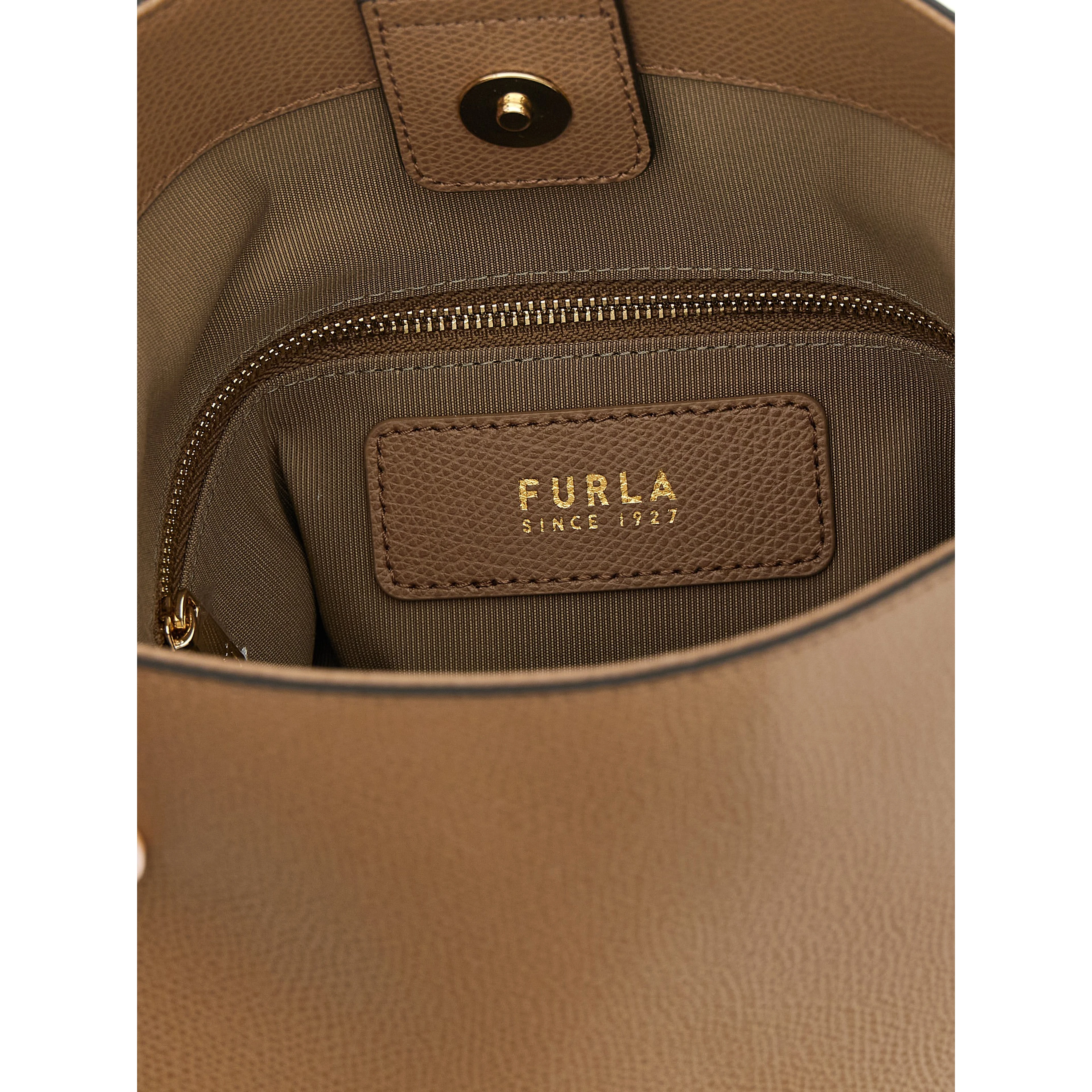 Beige Calfskin Shoulder Bag
