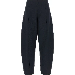 Blue Wool Casual Pants