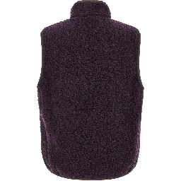 Purple Polyester Sleeveless Jacket