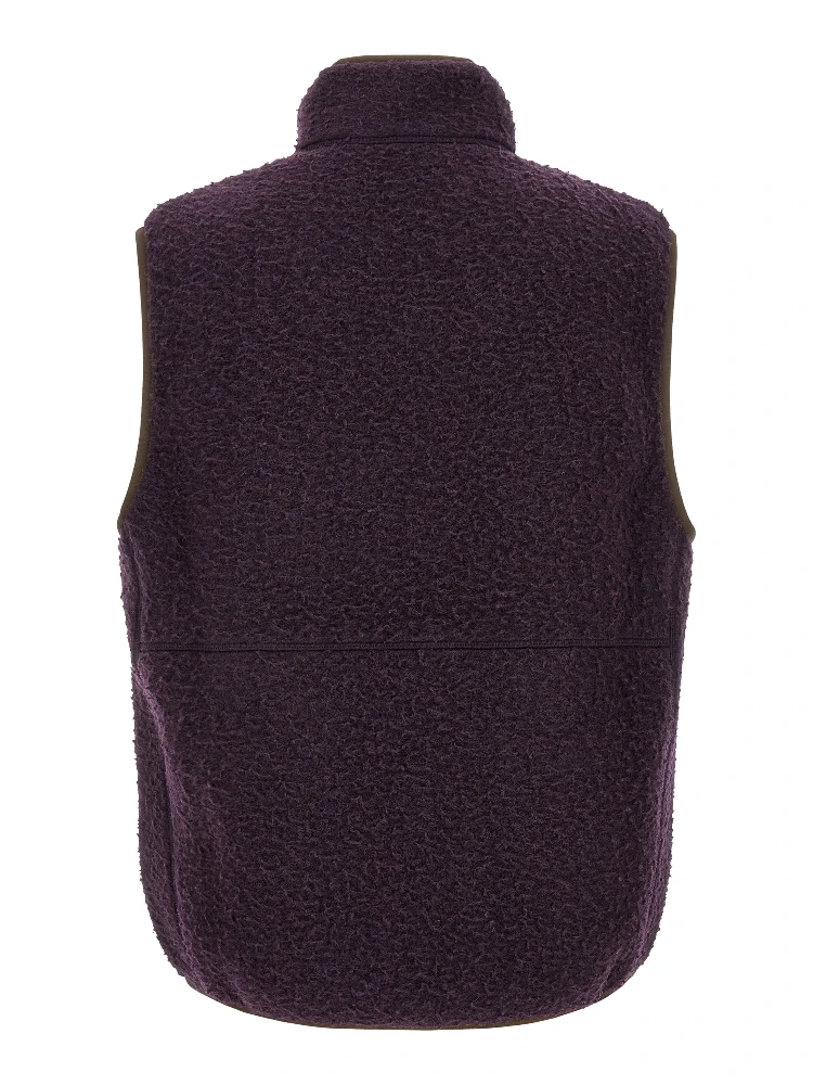 Purple Polyester Sleeveless Jacket