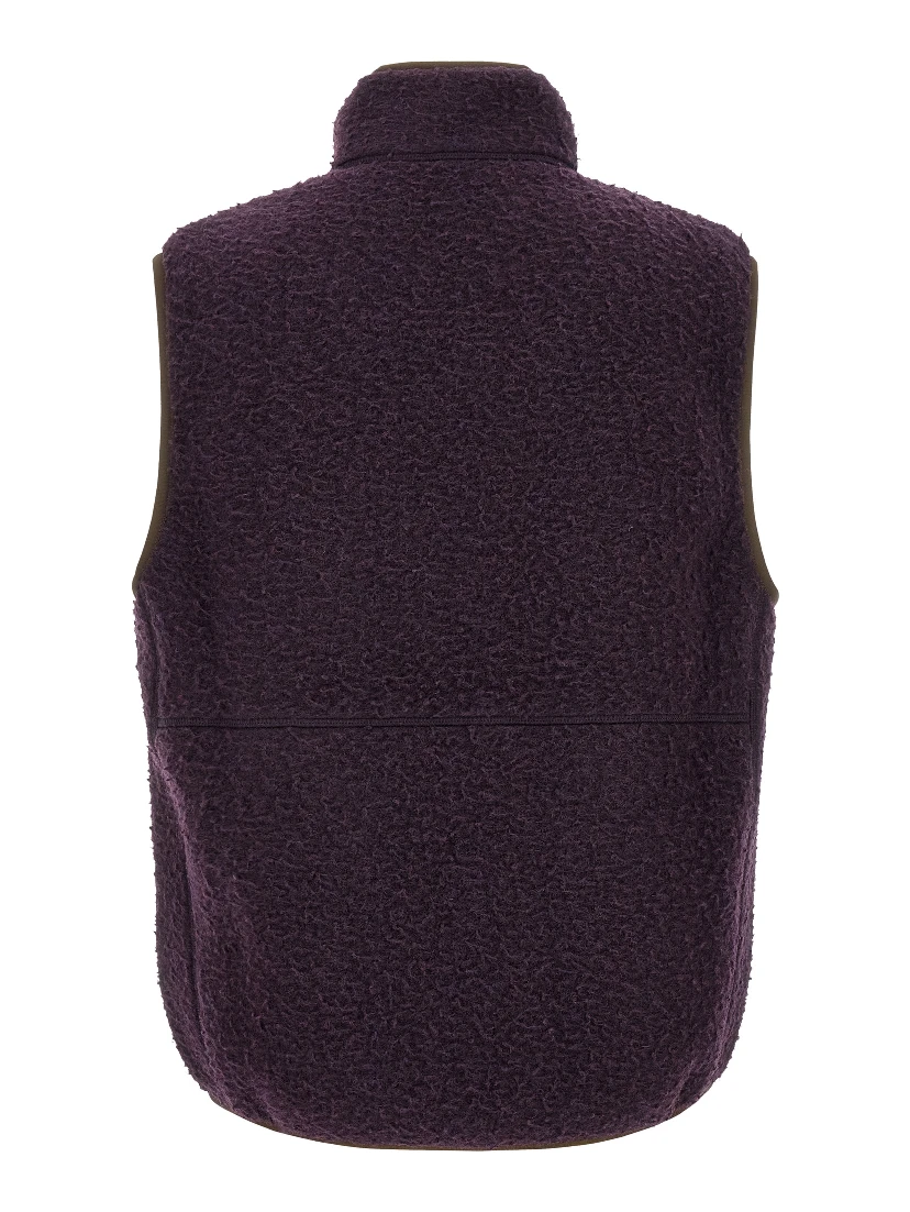 Purple Polyester Sleeveless Jacket