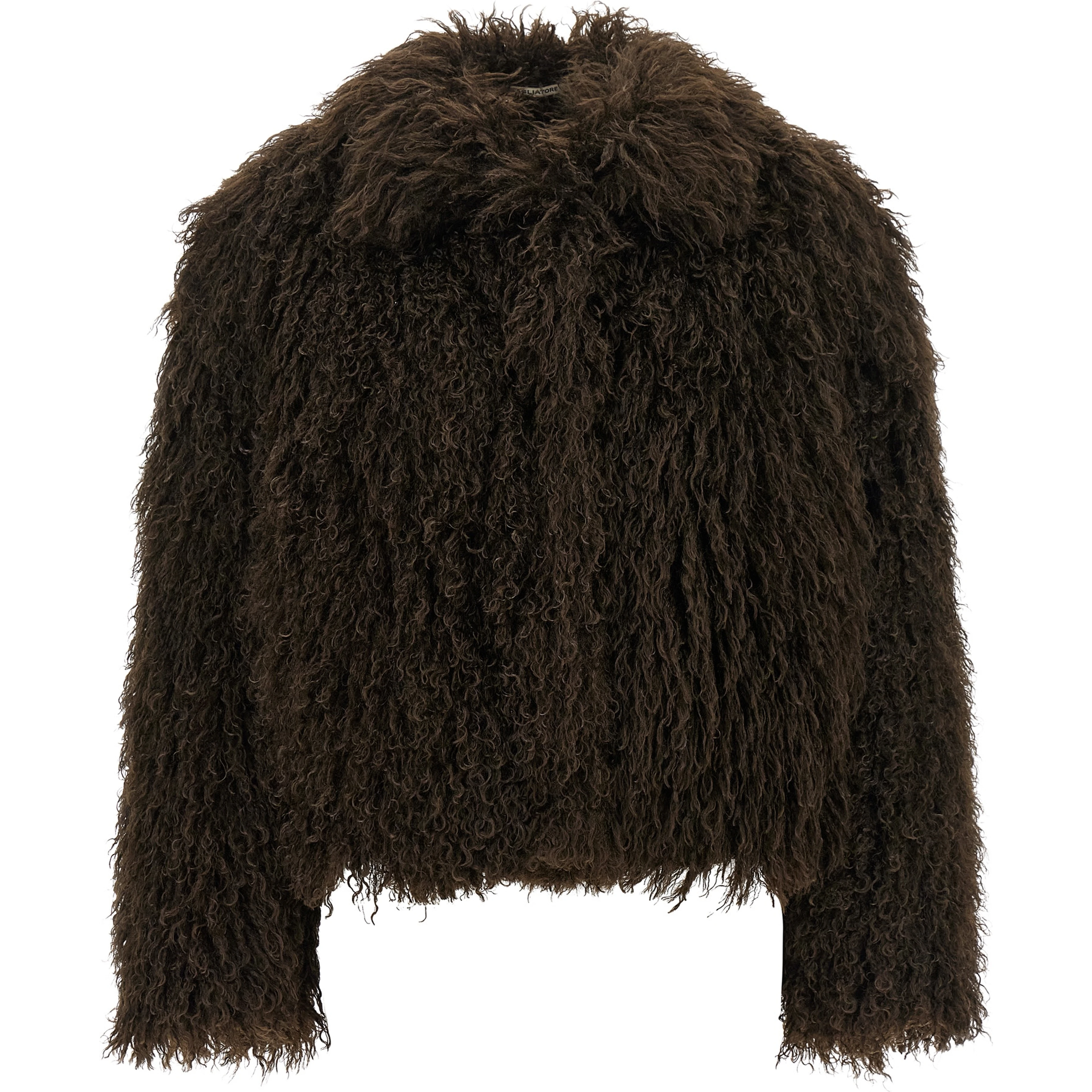Brown Polyester Full-Length Jacket
