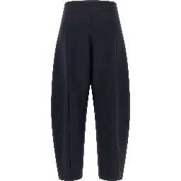 Blue Wool Casual Pants
