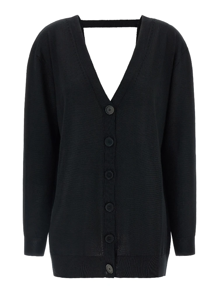 Black Wool Cardigan