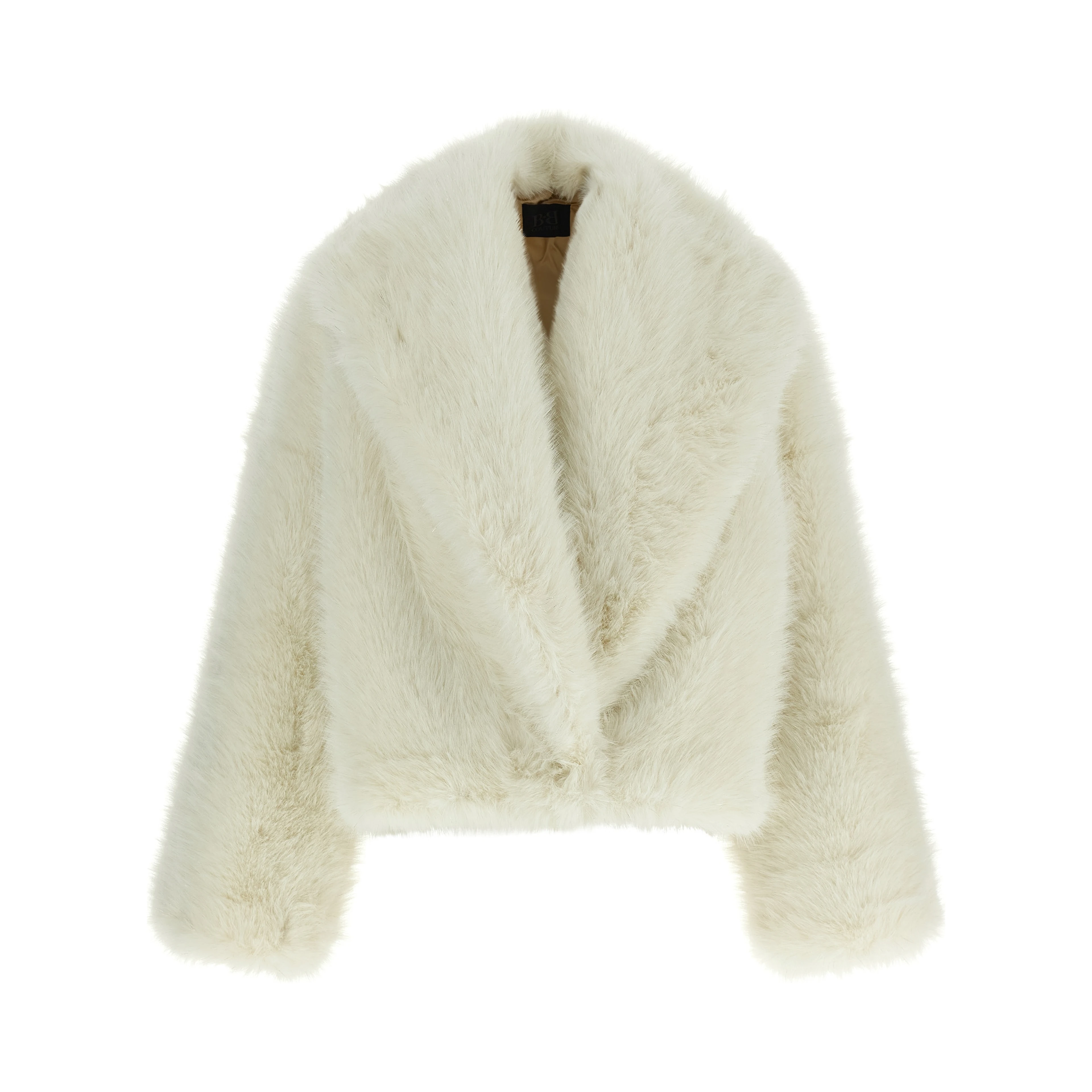 White Polyester Biker Jacket