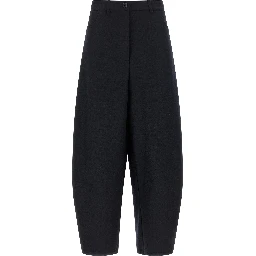 Black Wool Casual Pants