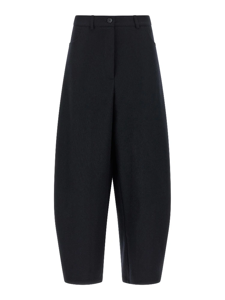Black Wool Casual Pants