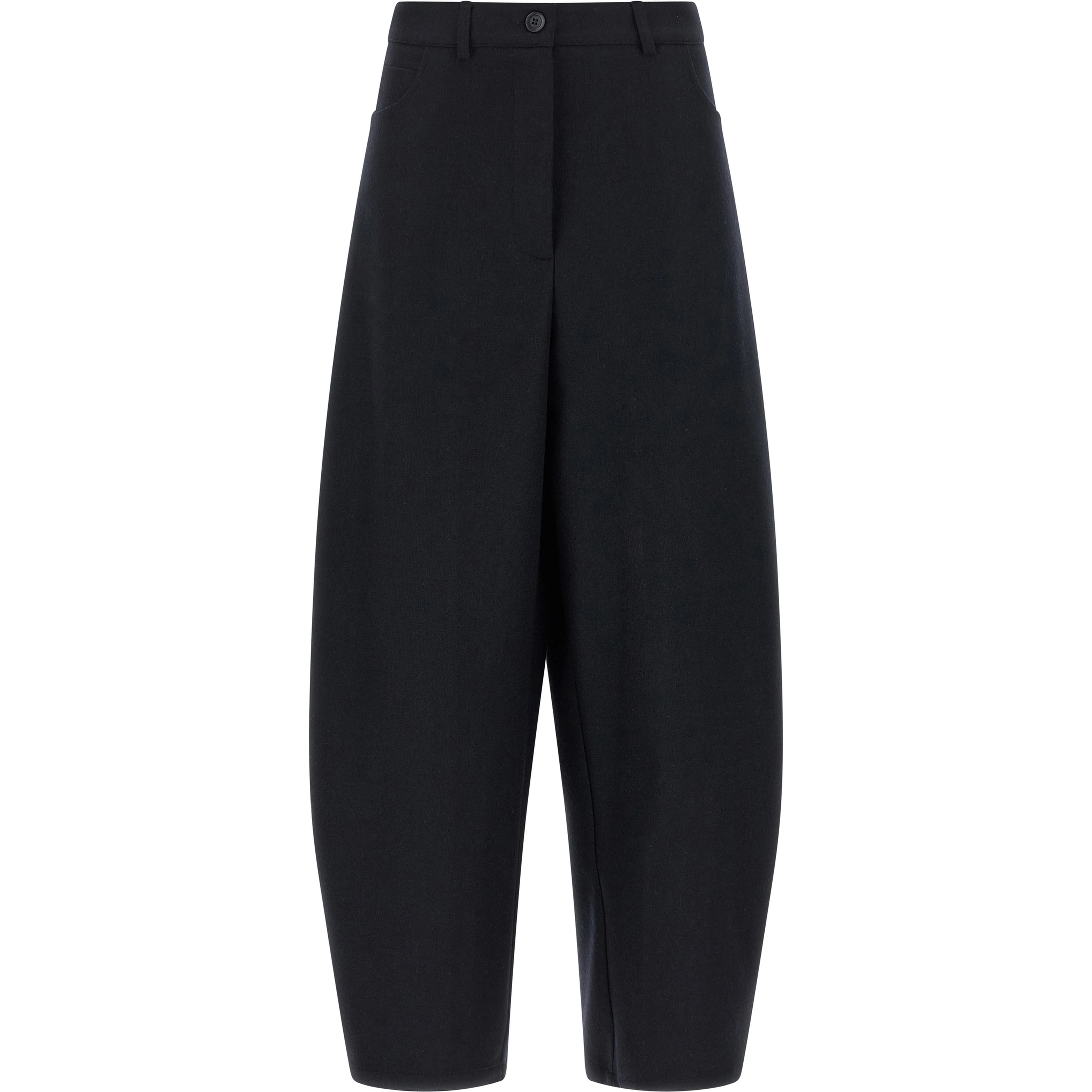 Black Wool Casual Pants