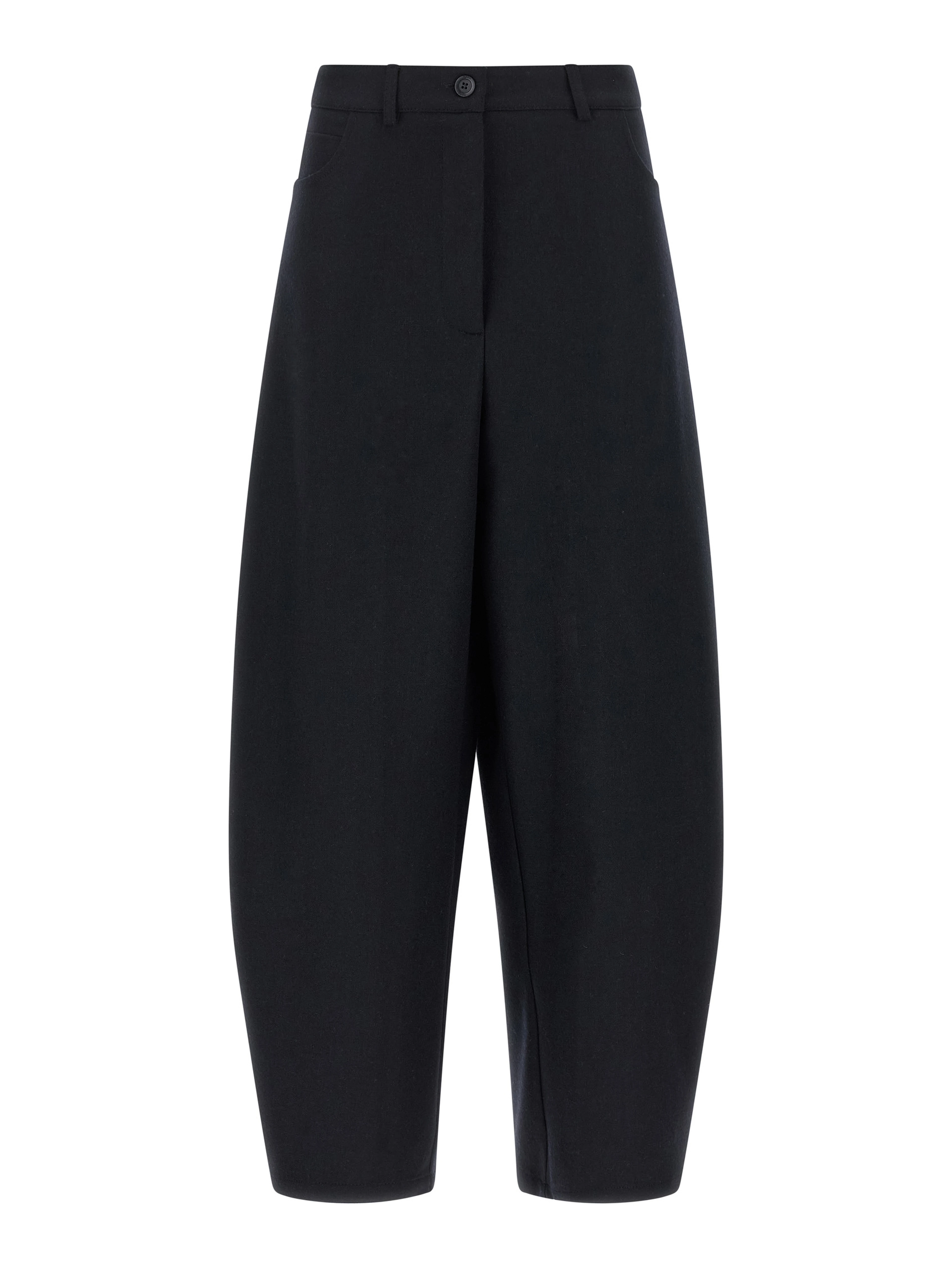 Black Wool Casual Pants
