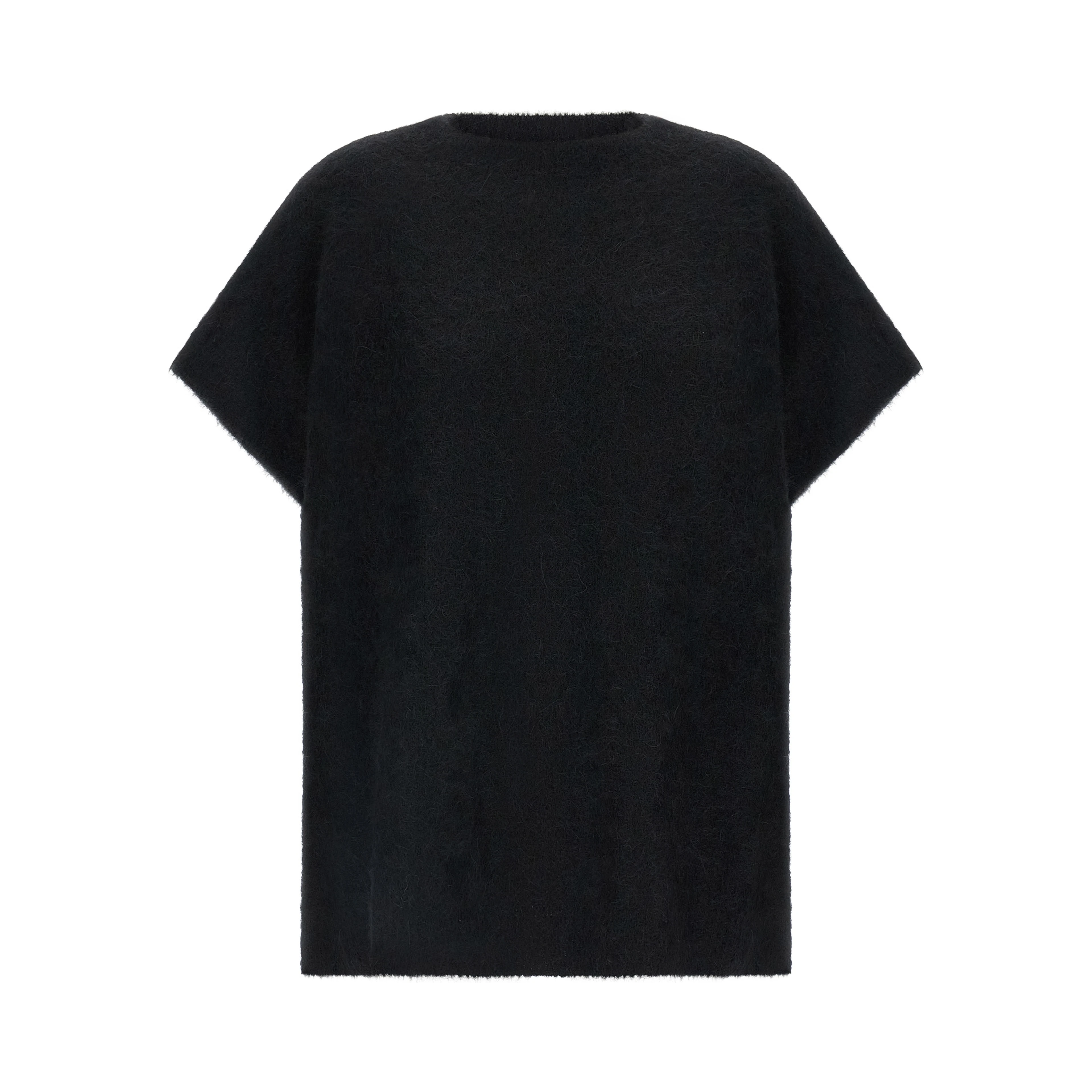 Black Alpaca Leather Cardigan