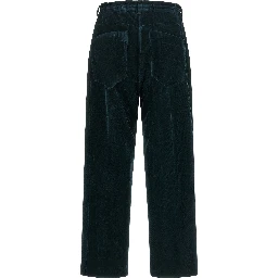 Blue Viscose Casual Pants