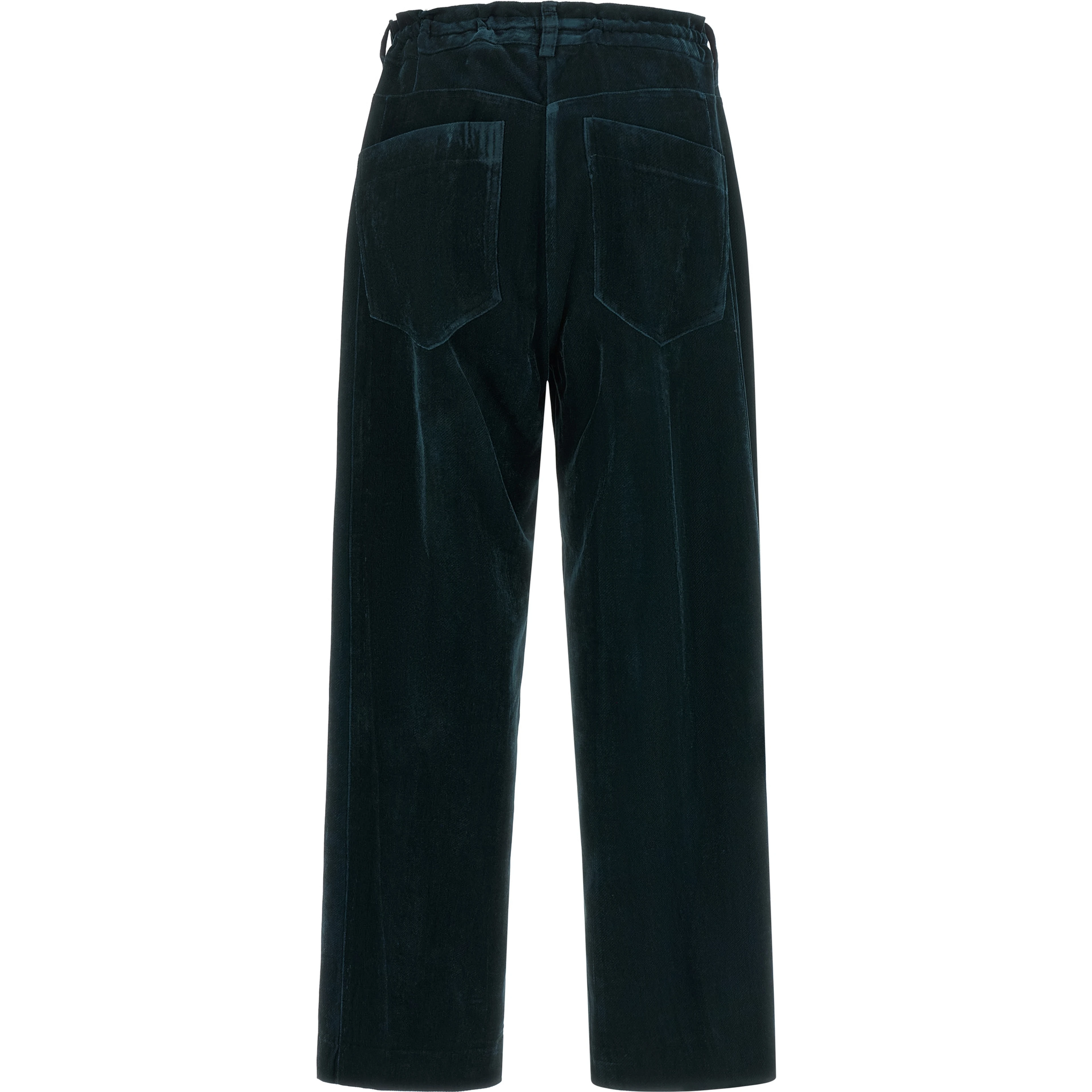 Blue Viscose Casual Pants