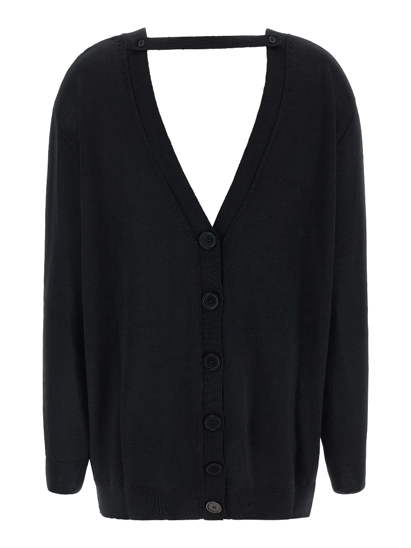 Black Wool Cardigan