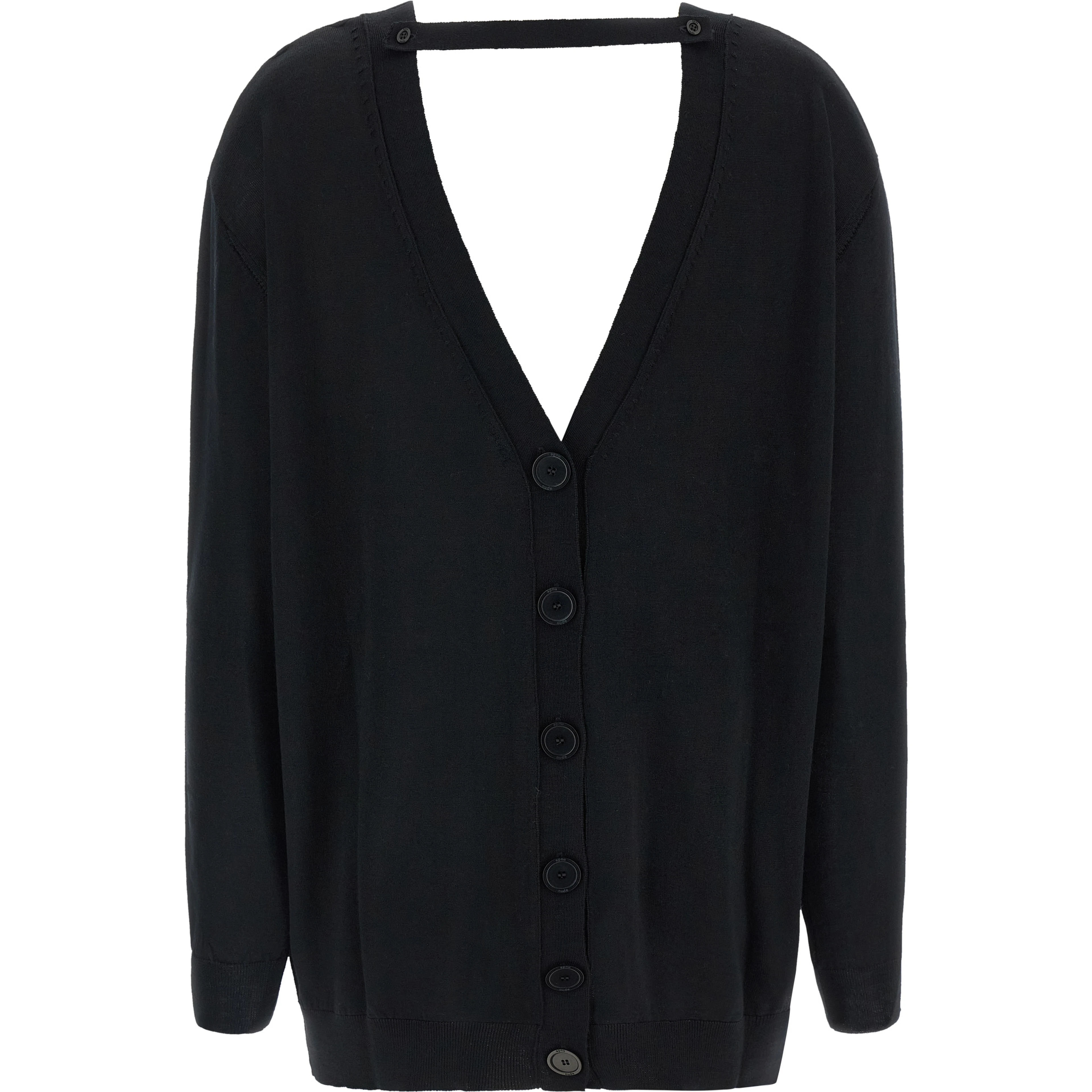 Black Wool Cardigan