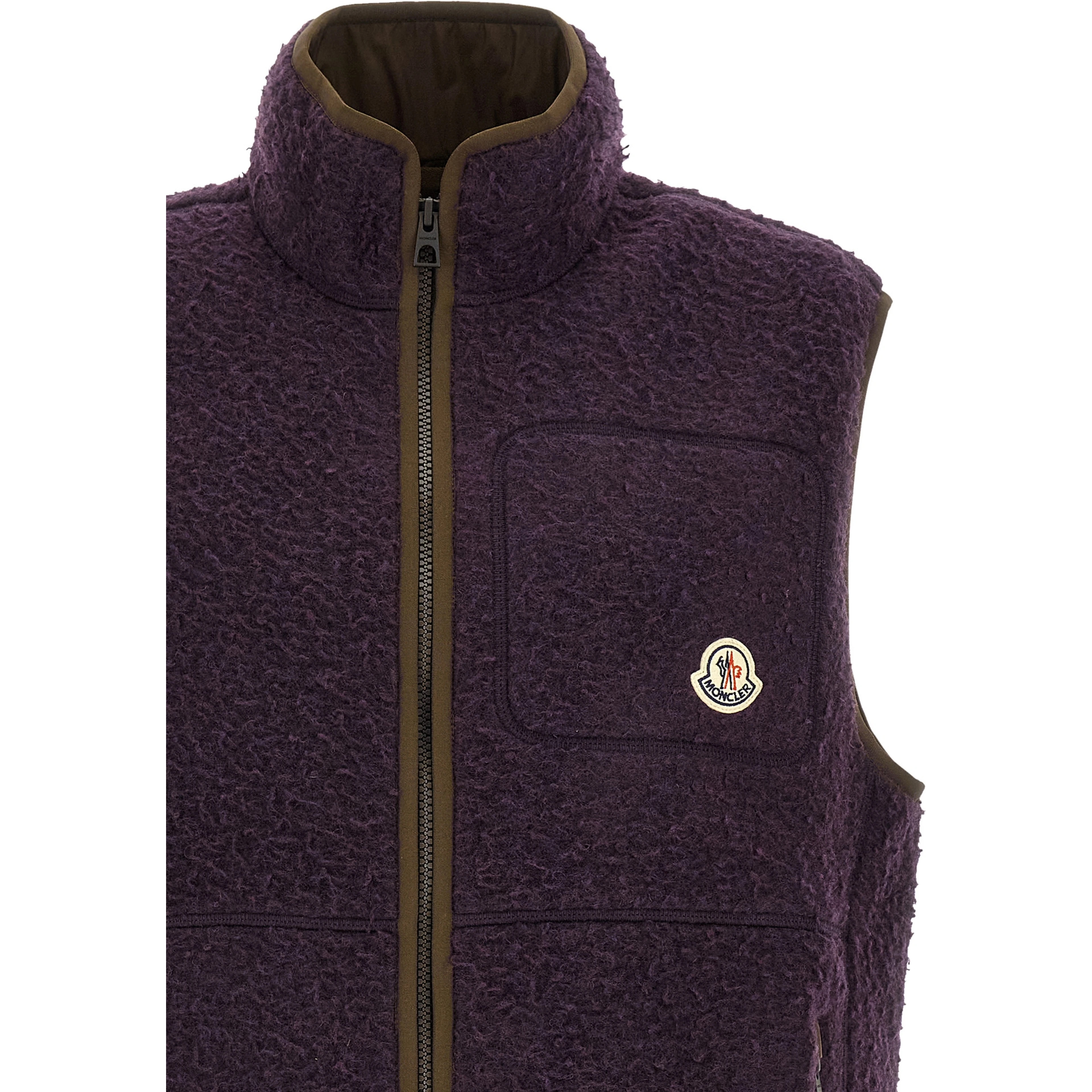 Purple Polyester Sleeveless Jacket