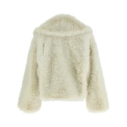 White Polyester Biker Jacket
