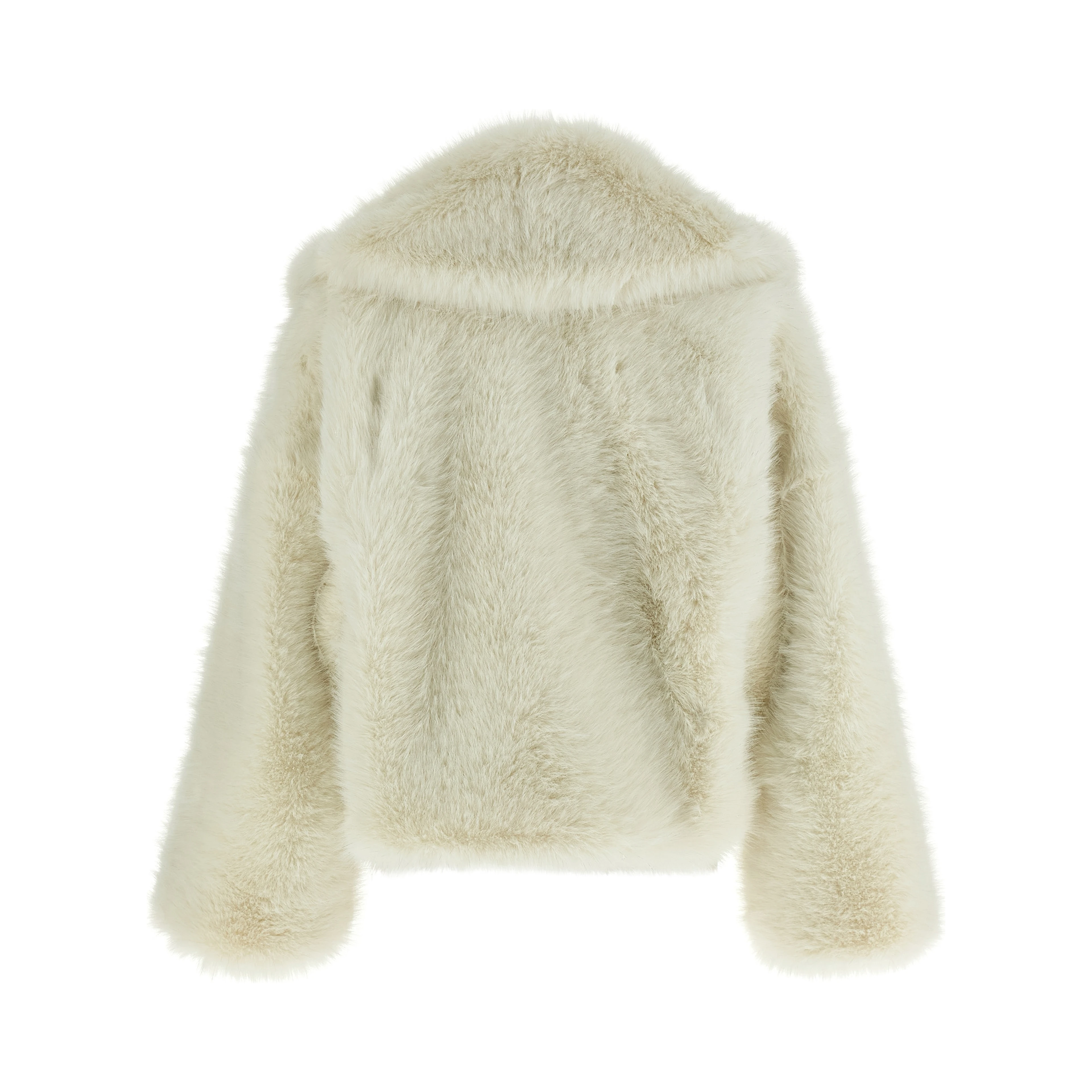 White Polyester Biker Jacket