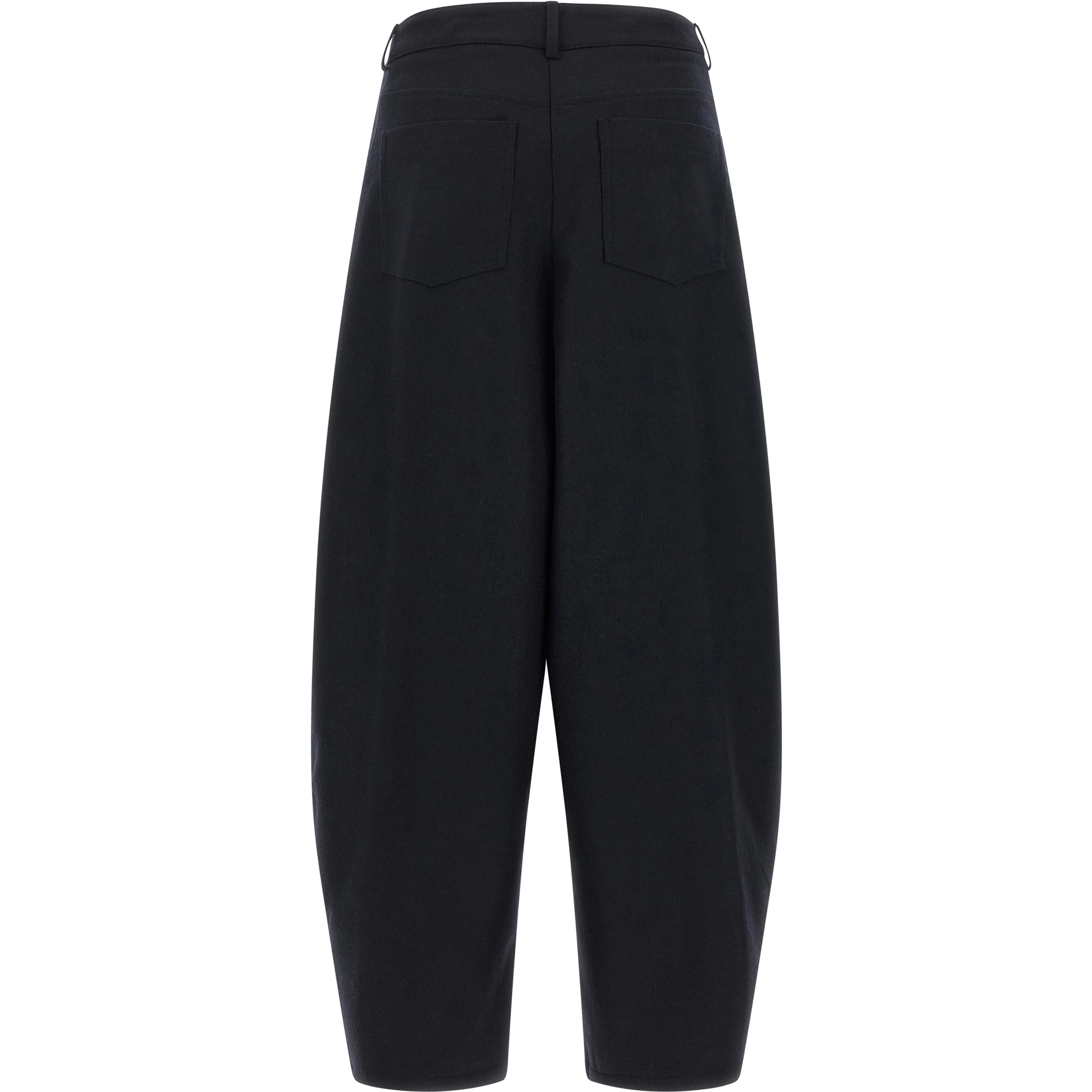 Black Wool Casual Pants
