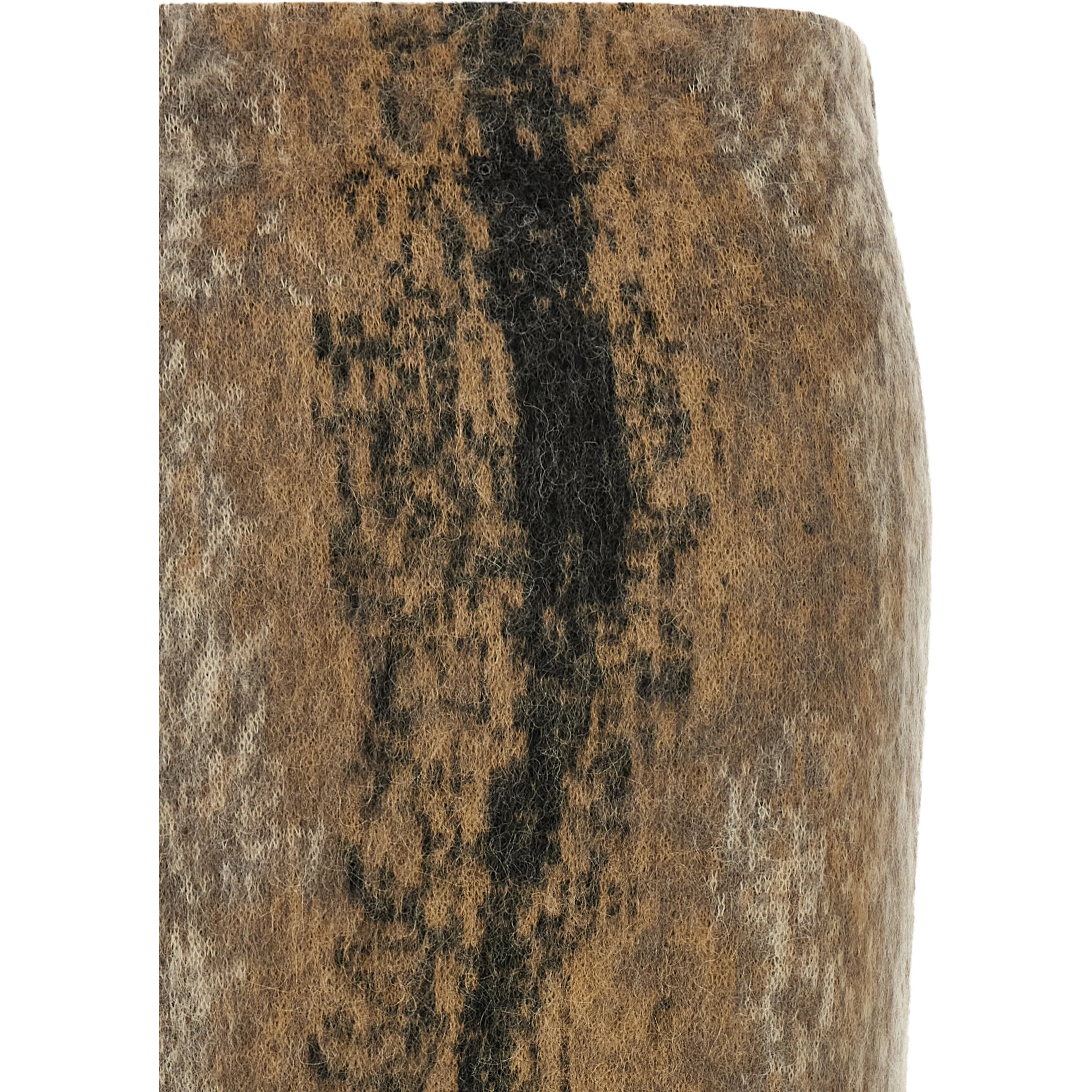 Brown Wool Midi Skirt