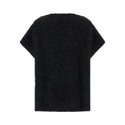 Black Alpaca Leather Cardigan