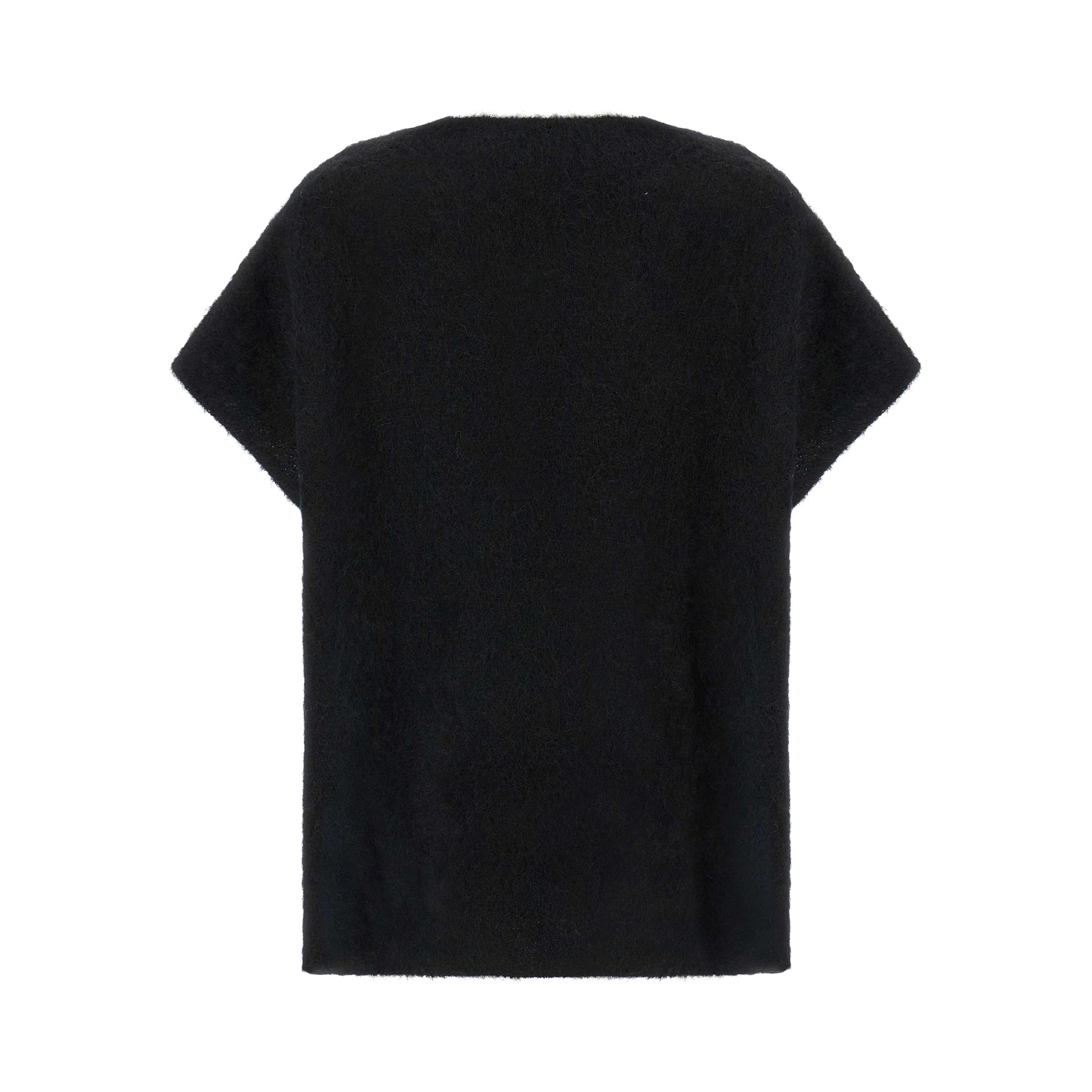 Black Alpaca Leather Cardigan