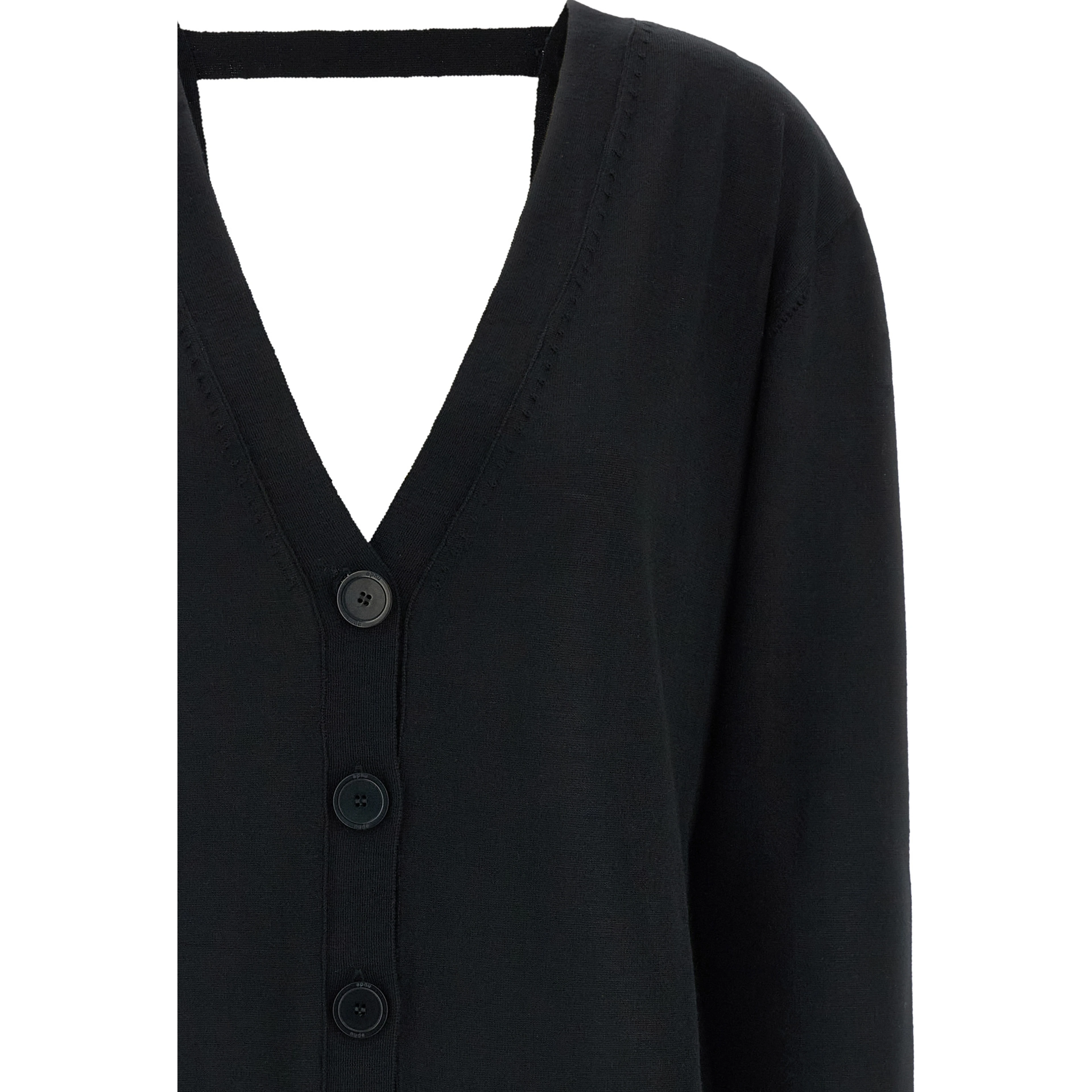 Black Wool Cardigan
