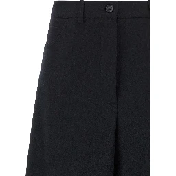 Black Wool Casual Pants