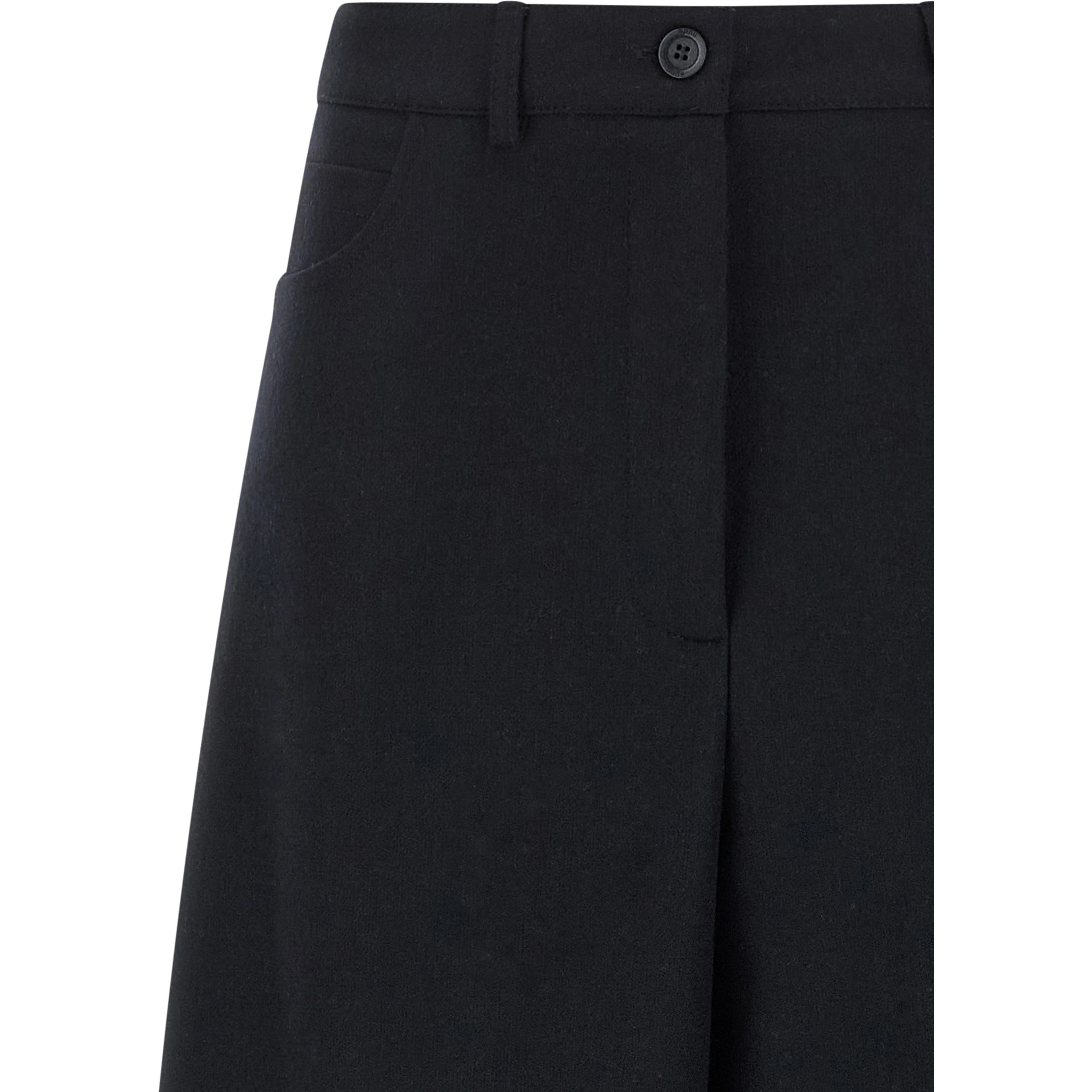 Black Wool Casual Pants