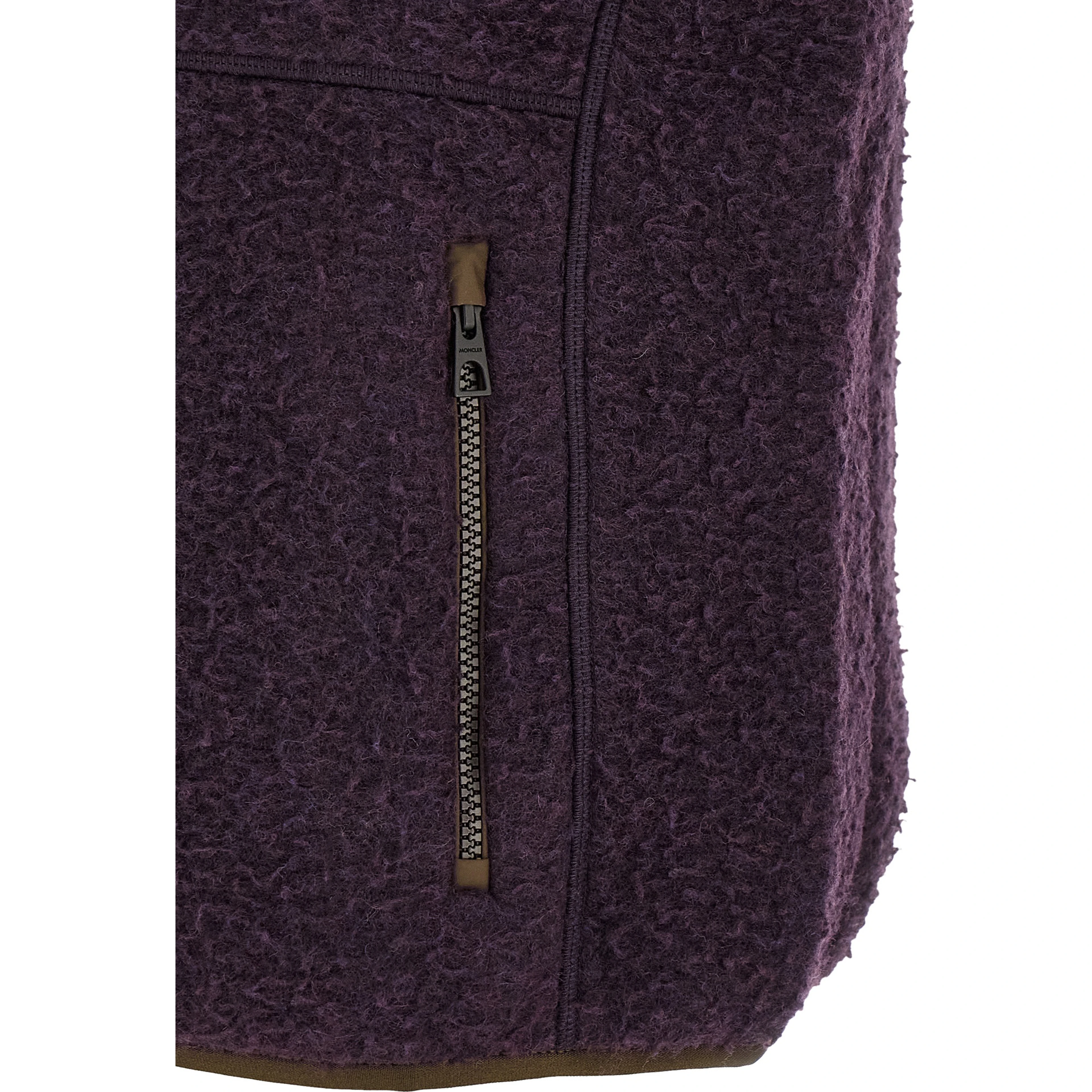 Purple Polyester Sleeveless Jacket