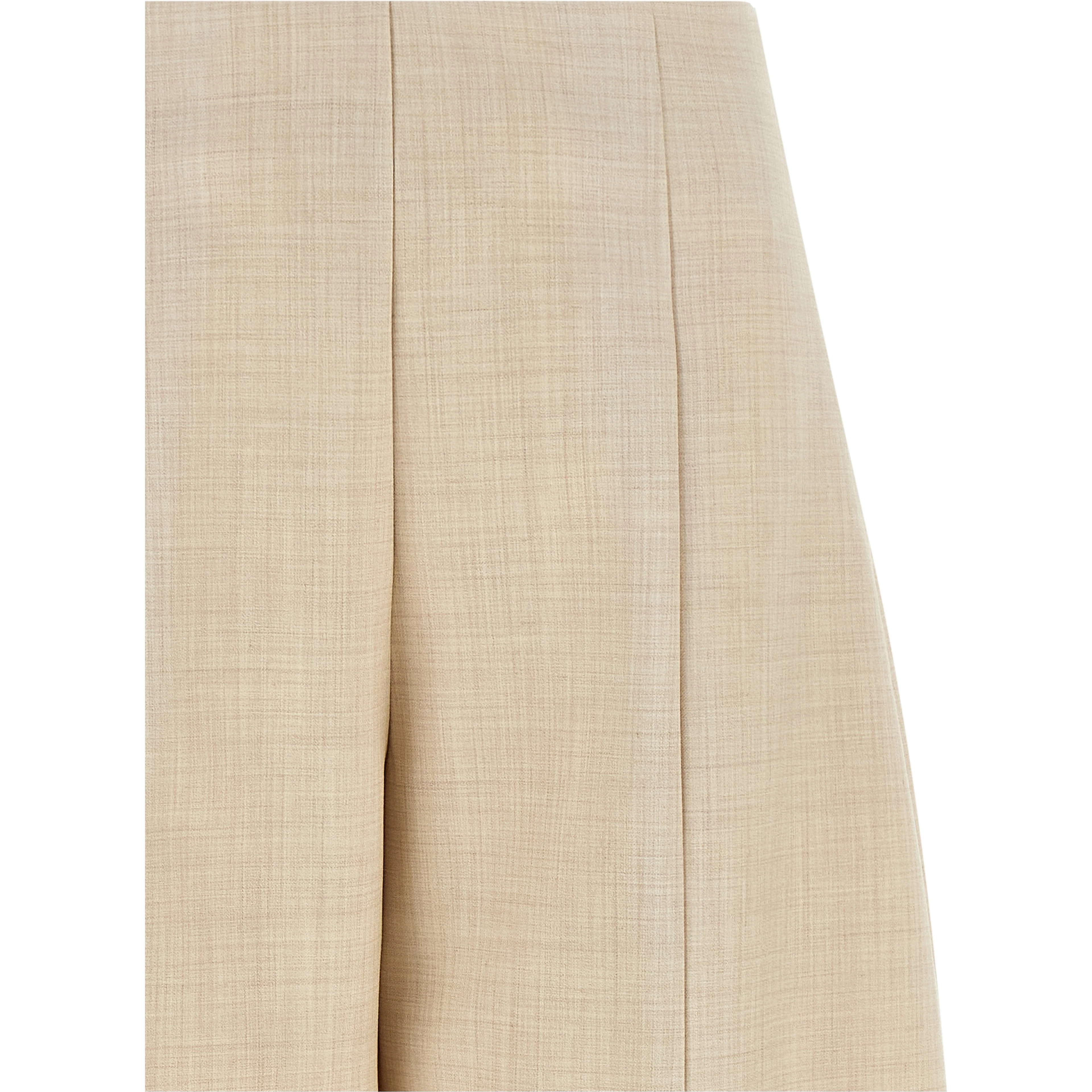 Beige Wool Cropped Pants
