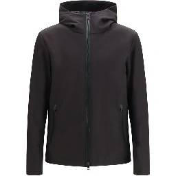 Black Polyester Shell Jacket