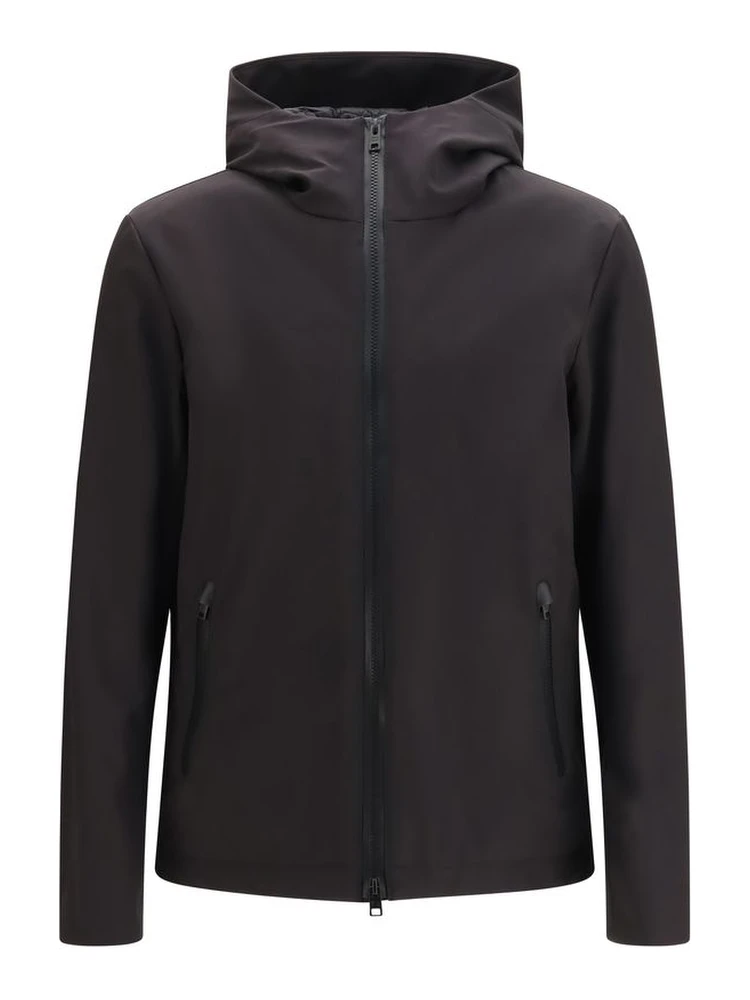 Black Polyester Shell Jacket