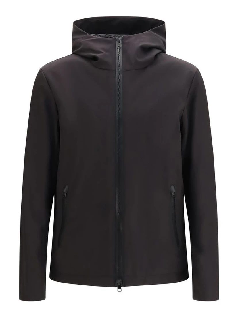 Black Polyester Shell Jacket