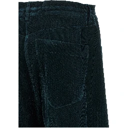 Blue Viscose Casual Pants