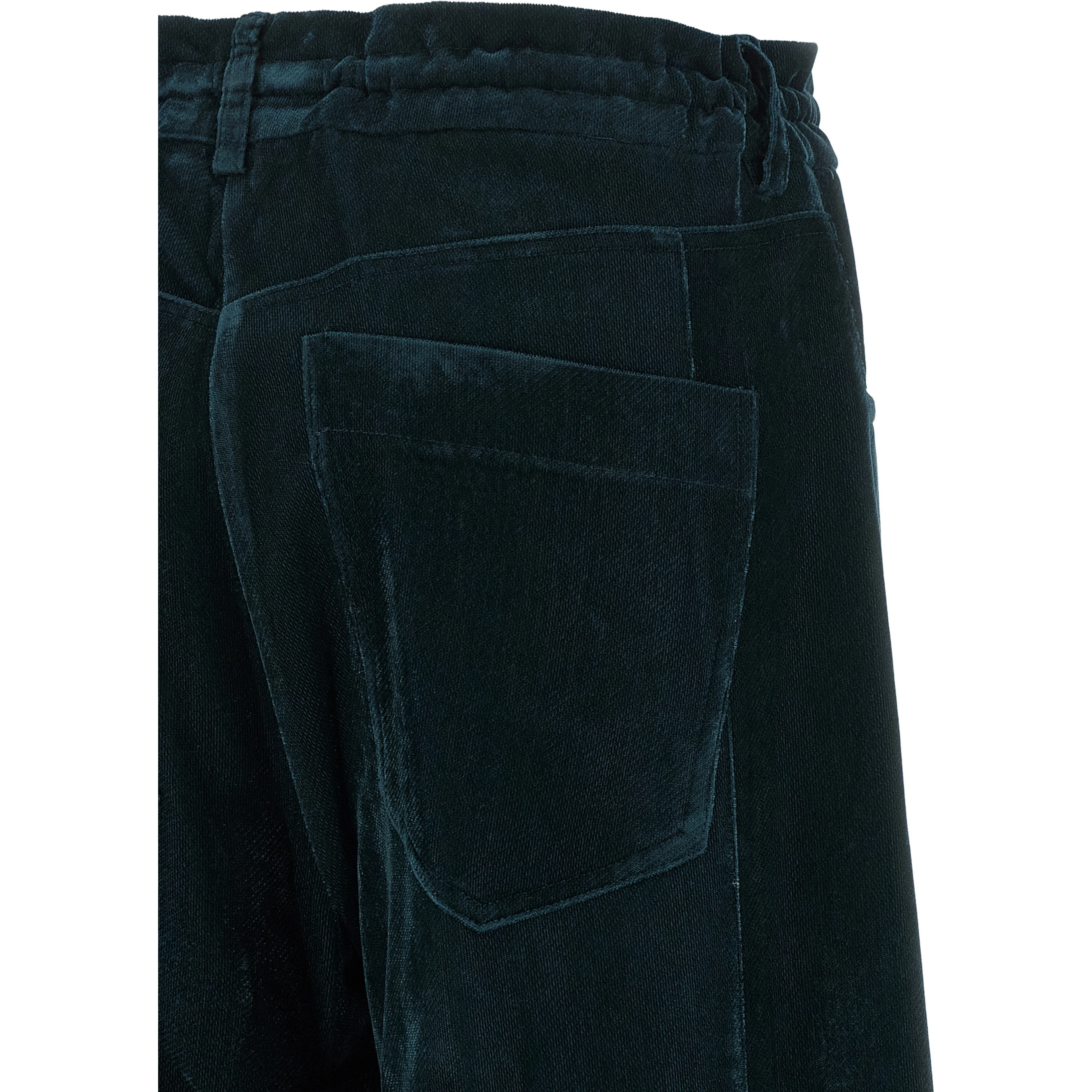 Blue Viscose Casual Pants
