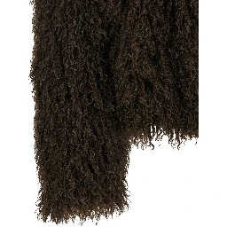 Brown Polyester Full-Length Jacket