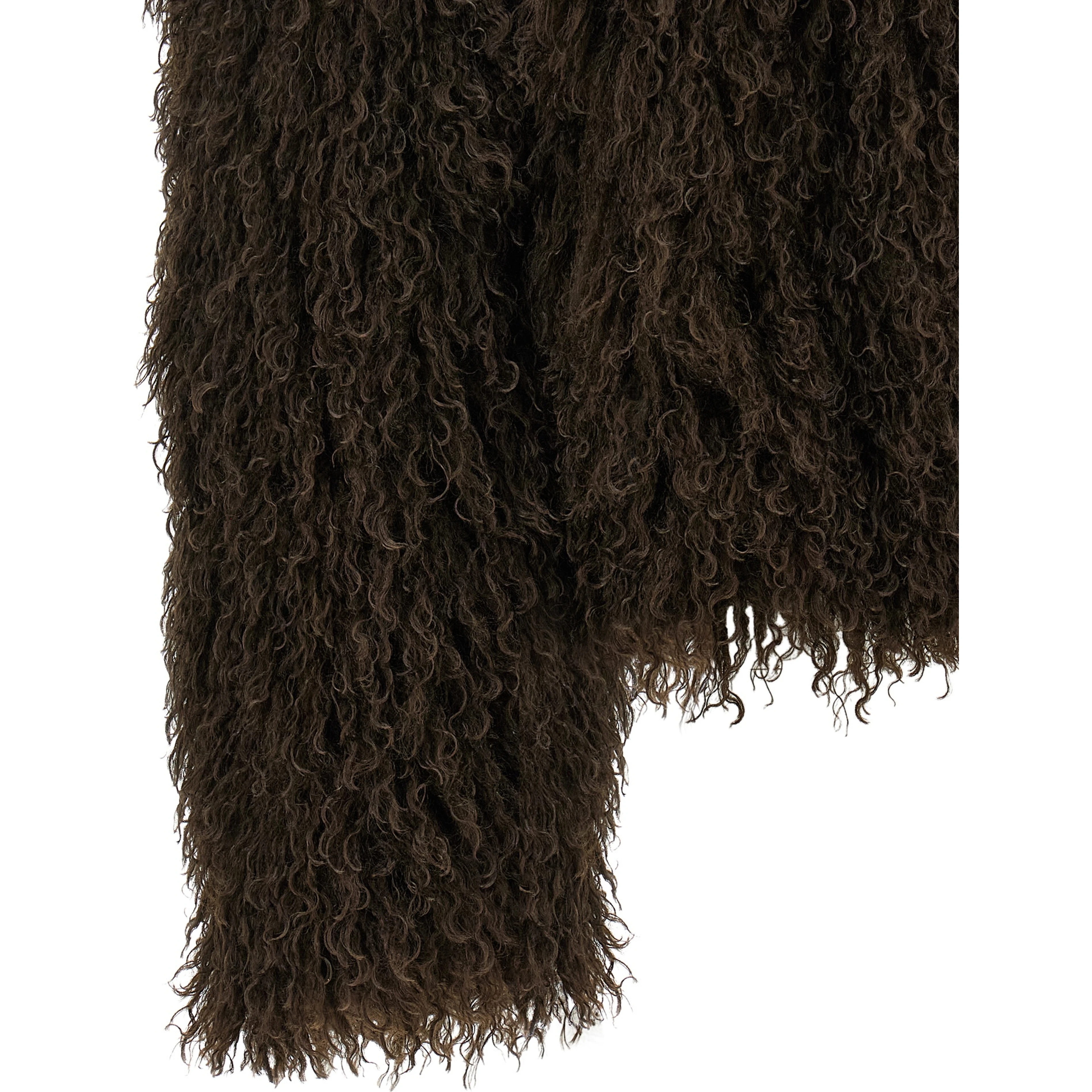 Brown Polyester Full-Length Jacket