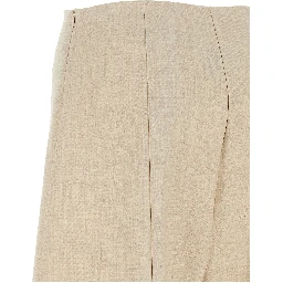 Beige Wool Cropped Pants